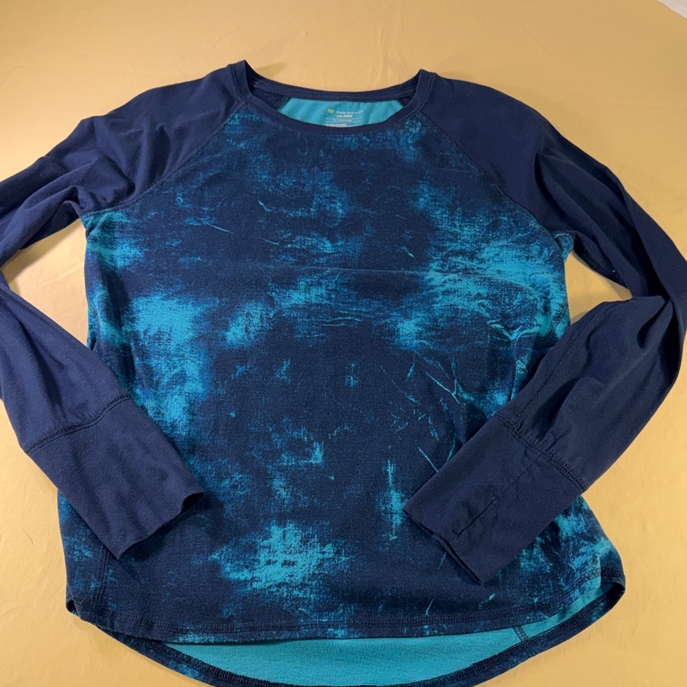 Tek gear dry Tek activewear top crewneck, long sleeve thumb holes size large - Picture 1 of 6